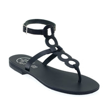 Load image into Gallery viewer, Black high ankle leather sandals
