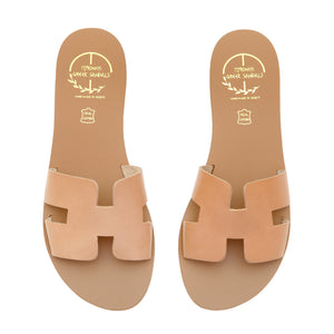 Nude leather sandals