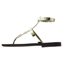 Load image into Gallery viewer, Platinum gold high ankle leather sandals
