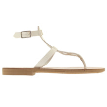 Load image into Gallery viewer, White high ankle leather sandals
