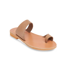 Load image into Gallery viewer, nubuck leather sandals on nude 
