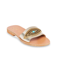 Load image into Gallery viewer, leather sandals with strass for women
