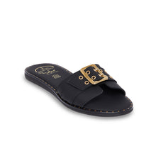 Load image into Gallery viewer, black women leather sandals
