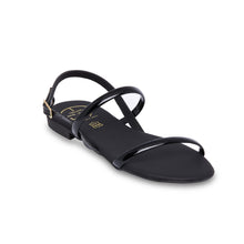 Load image into Gallery viewer, black leather sandals for women
