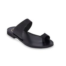Load image into Gallery viewer, black nubuck leather sandals 
