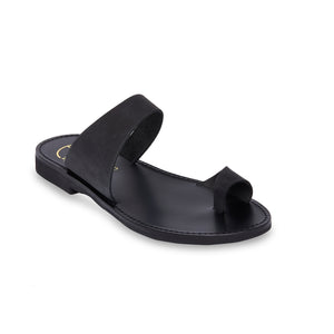black nubuck leather sandals 