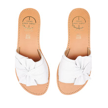 Load image into Gallery viewer, white leather sandals with bow
