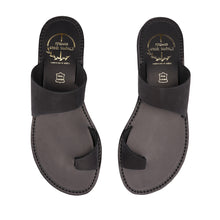 Load image into Gallery viewer, black nubuck leather sandals 
