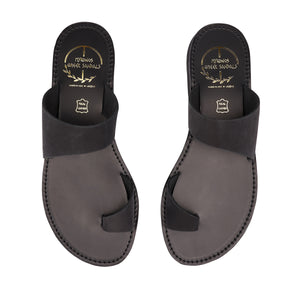 black nubuck leather sandals 