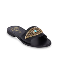 Load image into Gallery viewer, leather sandals with strass for women
