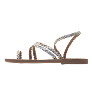 gold women ancient greek  leather sandals 