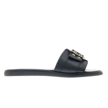 Load image into Gallery viewer, black leather sandals with studs for women
